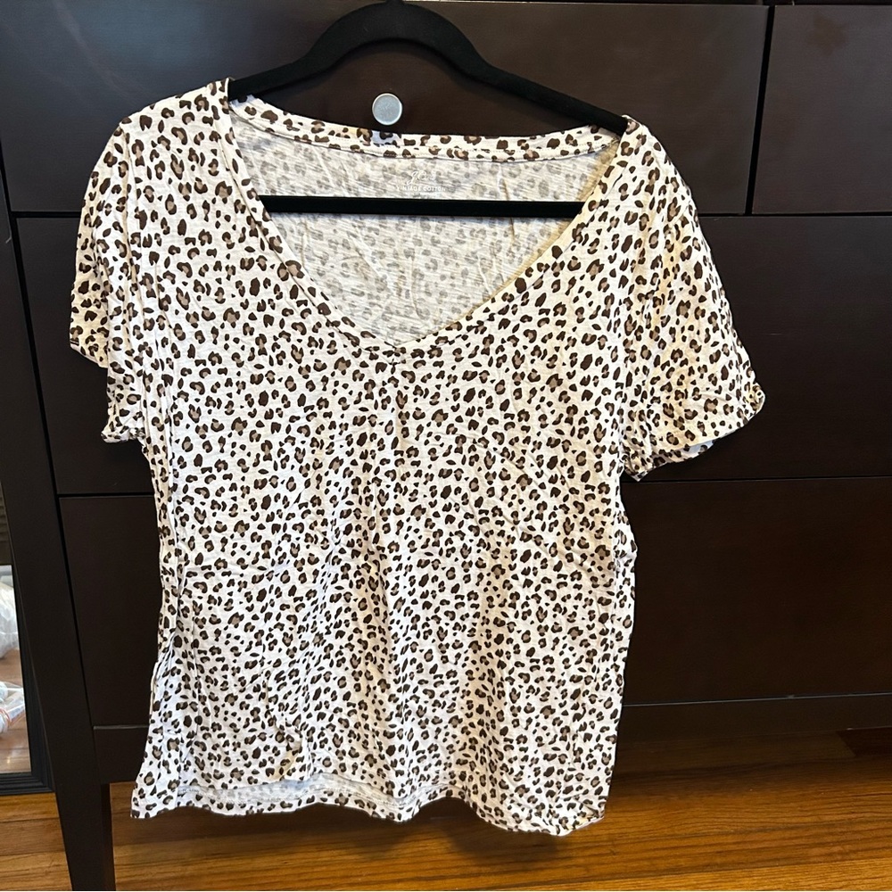 J. Crew Relaxed Leopard Print Short Sleeve Tee